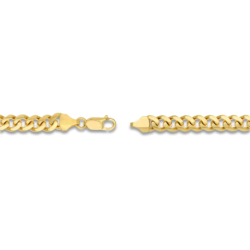 Main Image 3 of Solid Curb Chain Bracelet 14K Yellow Gold 8.5" 7.3mm