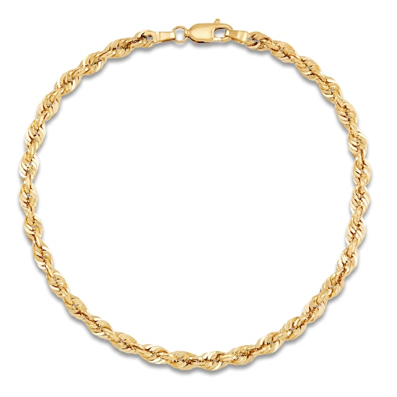 Rope Bracelet Hollow 14K Yellow Gold 8.5 Length