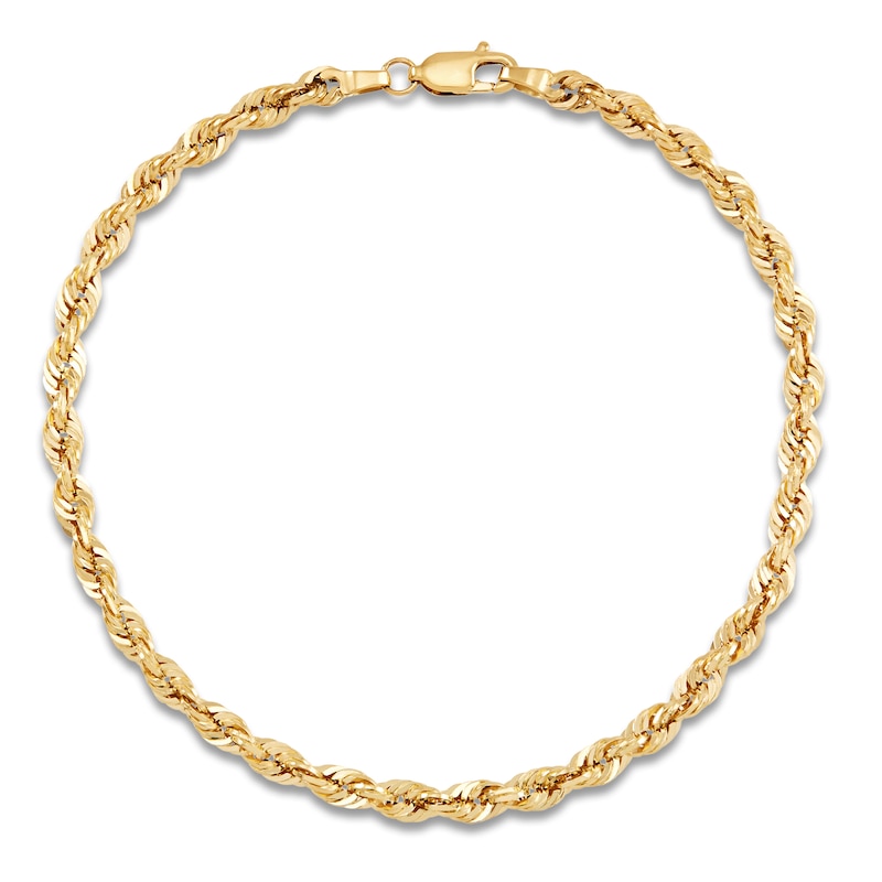 Main Image 1 of Hollow Rope Bracelet 14K Yellow Gold 8.5 Length