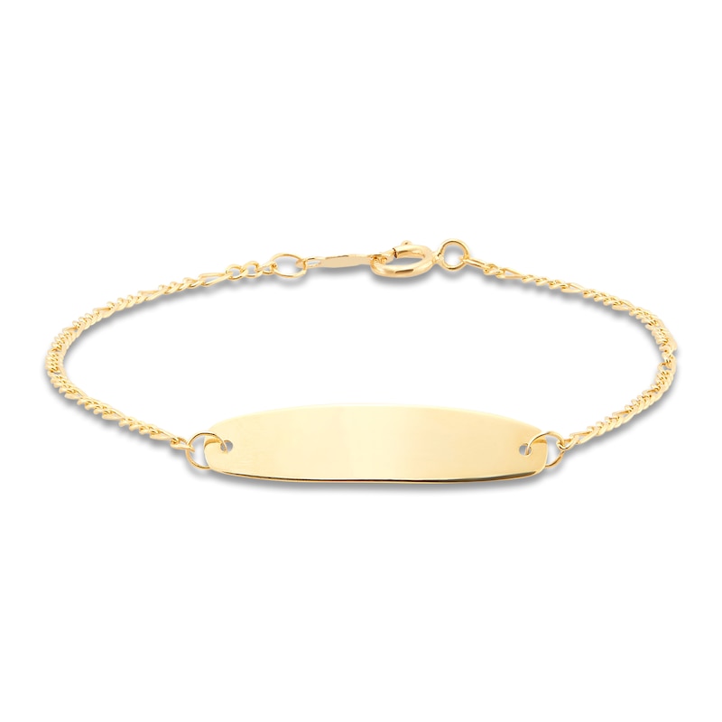 18k Gold-Plated Silver Girls ID Bracelet with Heart