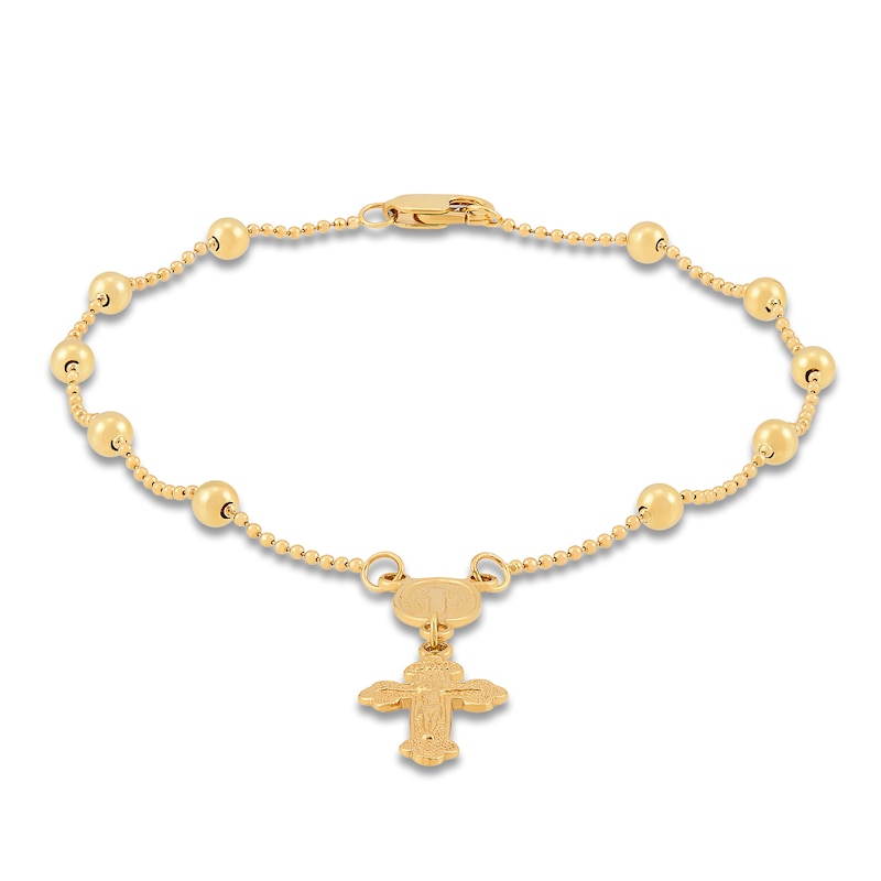 Main Image 1 of Rosary Bead Bracelet 14K Yellow Gold 7.5"