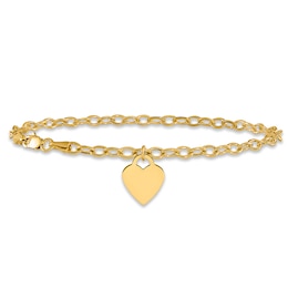 Heart Bracelet 14K Yellow Gold 7.5"