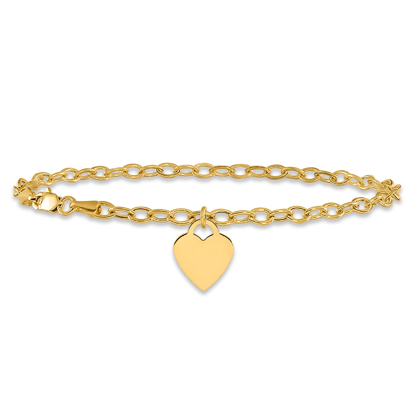 Main Image 1 of Heart Bracelet 14K Yellow Gold 7.5"