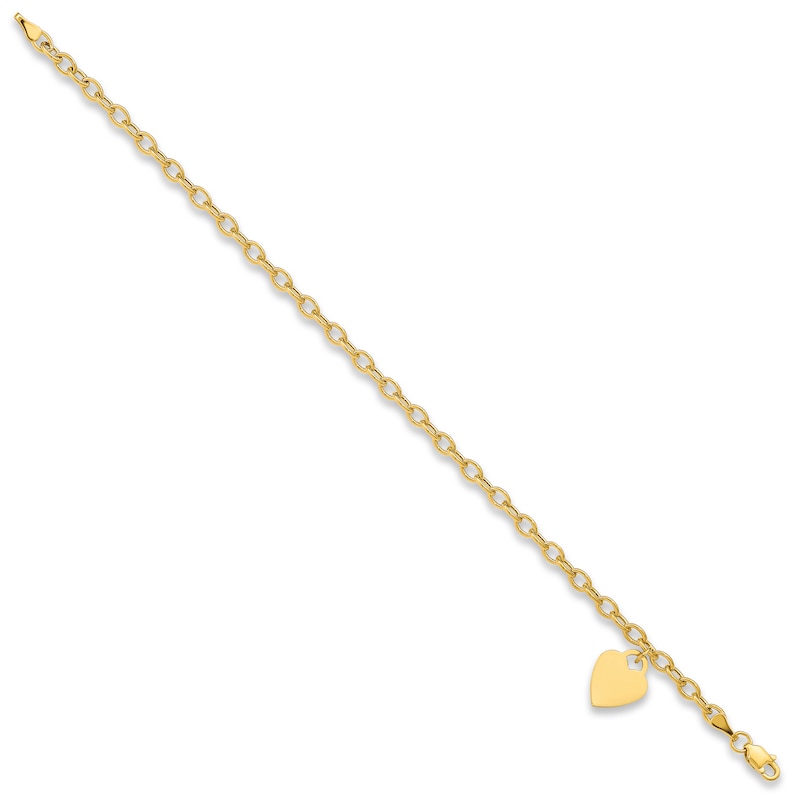 Main Image 2 of Heart Bracelet 14K Yellow Gold 7.5"