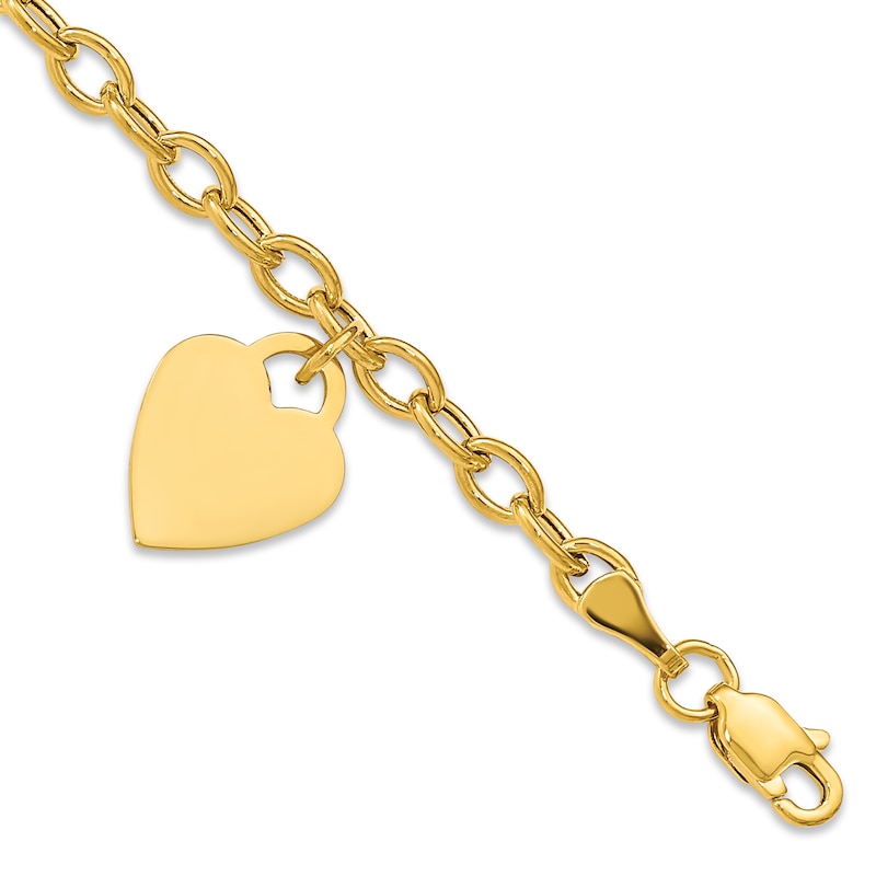 Main Image 3 of Heart Bracelet 14K Yellow Gold 7.5"
