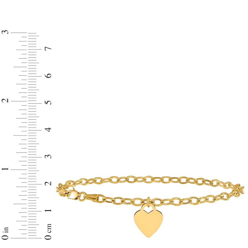 Main Image 4 of Heart Bracelet 14K Yellow Gold 7.5"