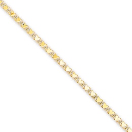 Heart Link Anklet 14K Yellow Gold