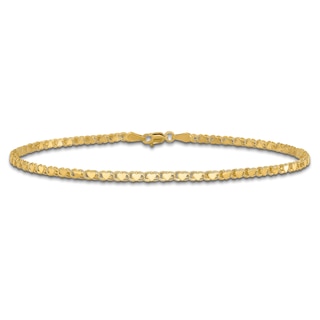 Heart Link Anklet 14K Yellow Gold 10"