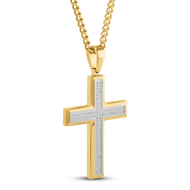 Main Image 2 of Diamond Cross Pendant Stainless Steel