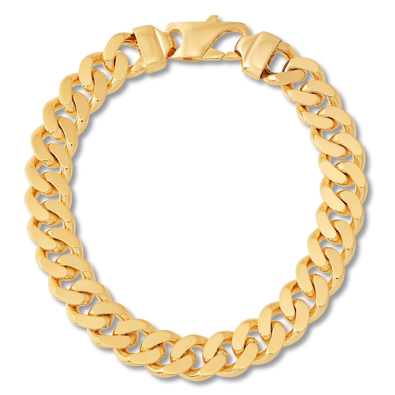 Solid Cuban Link Bracelet 10K Yellow Gold 9"