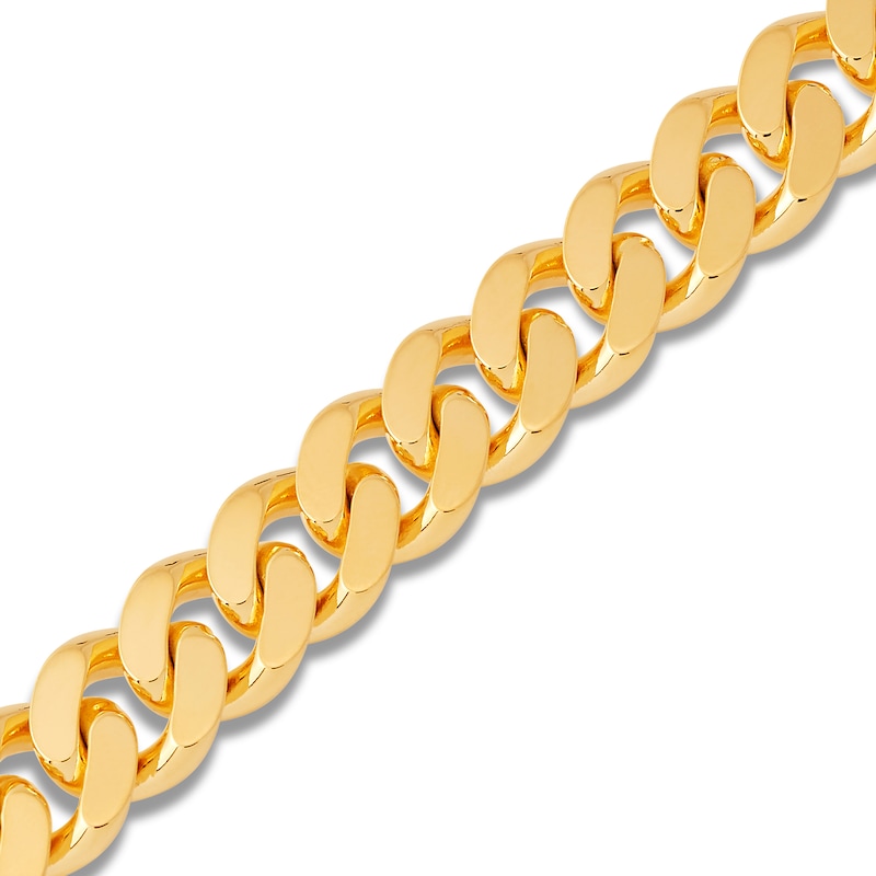 Solid Cuban Link Bracelet 10K Yellow Gold 9"