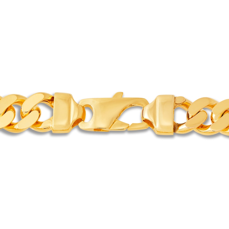 Solid Cuban Link Bracelet 10K Yellow Gold 9"