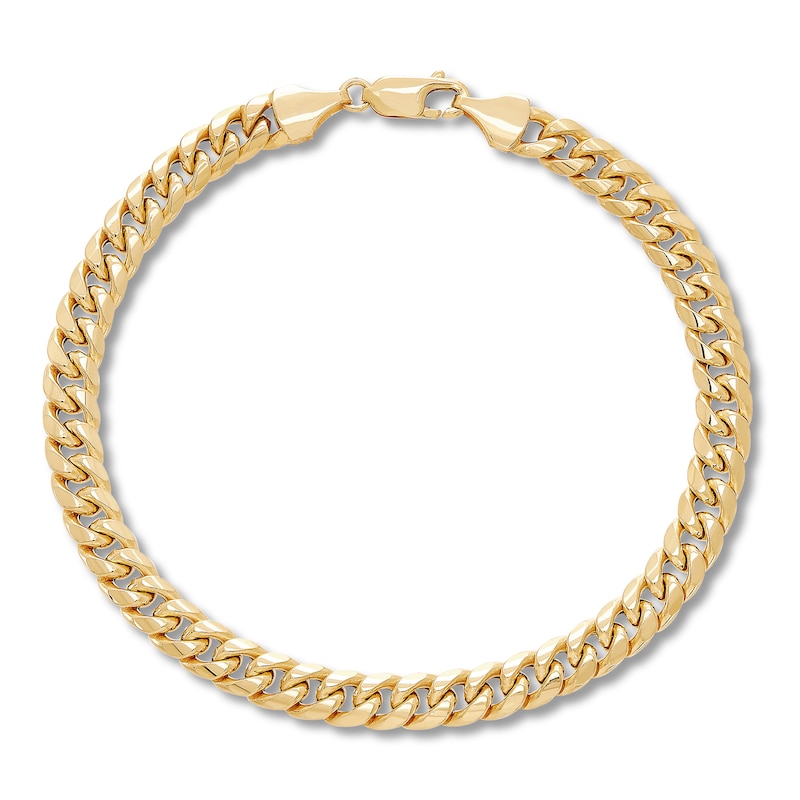 Main Image 1 of Hollow Curb Link Bracelet 10K Yellow Gold 8.5"