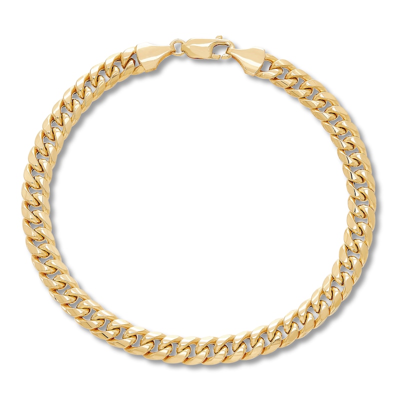 Hollow Curb Link Bracelet 10K Yellow Gold 8.5"