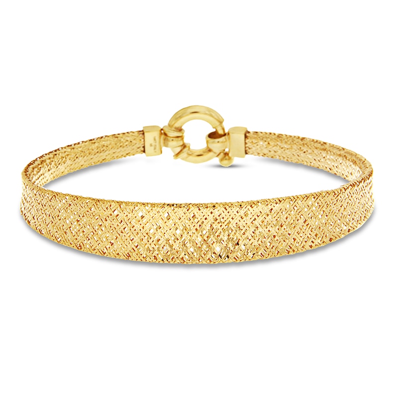 Main Image 1 of Woven Graduated Bracelet 10K Yellow Gold 7.5"