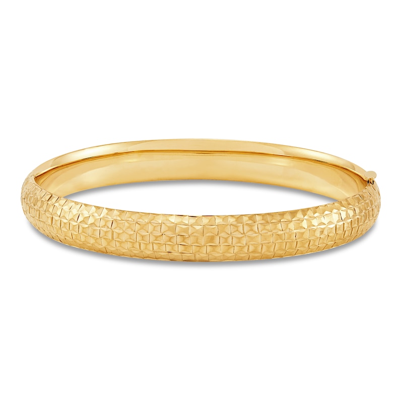 Main Image 1 of Hinged Prism-Cut Bangle Bracelet 10K Yellow Gold