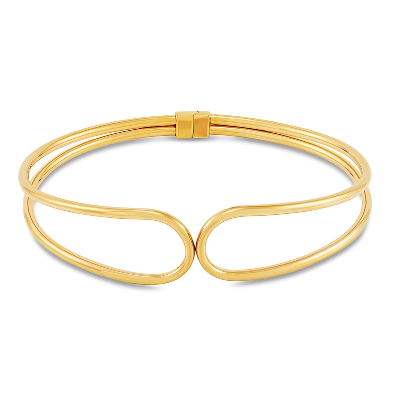 Main Image 1 of Paper Clip Bangle Bracelet 10K Yellow Gold