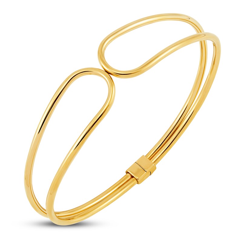 Main Image 2 of Paper Clip Bangle Bracelet 10K Yellow Gold