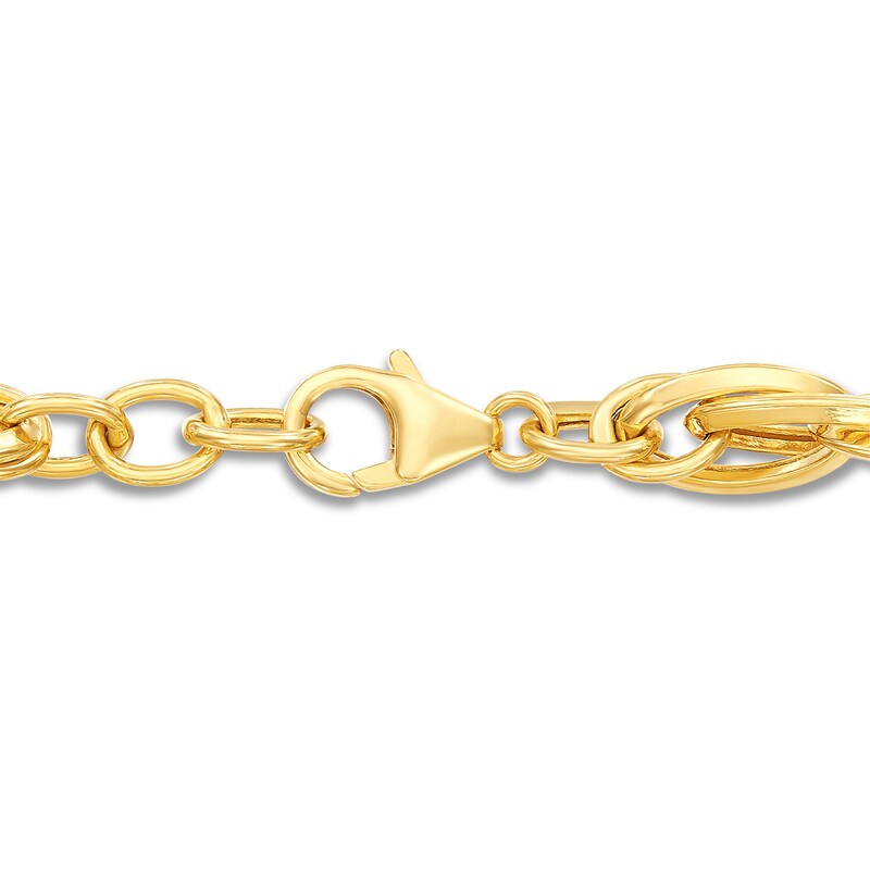 Oval Interlocking Bracelet 10K Yellow Gold 7.25"