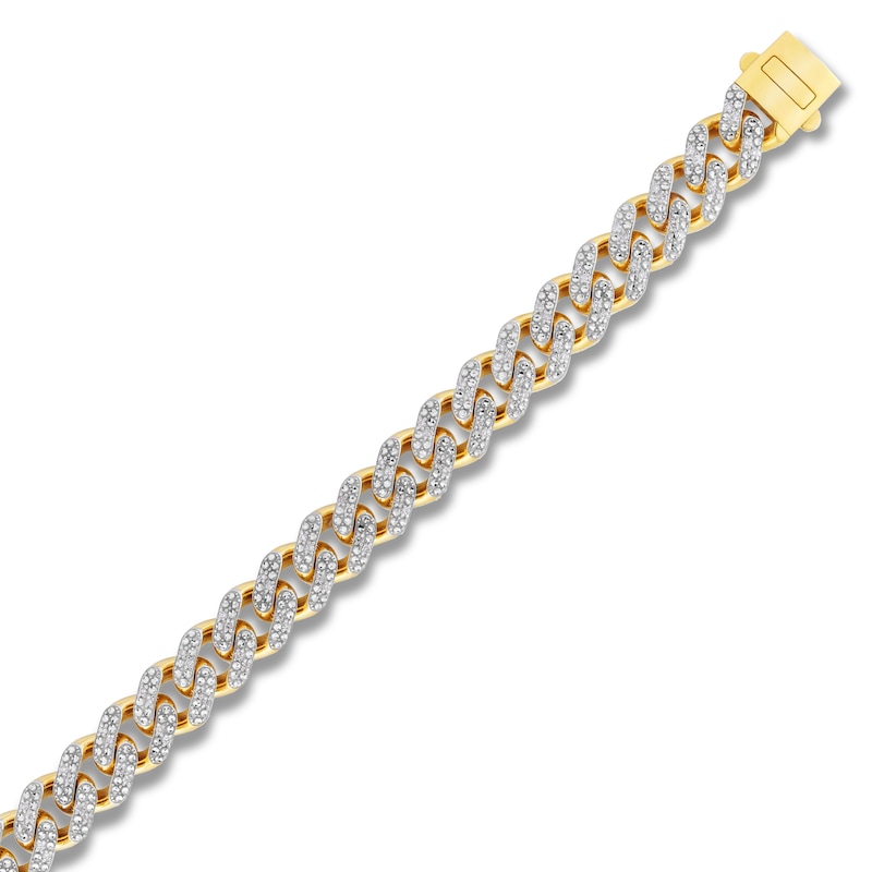 Main Image 2 of Diamond Curb Necklace 3 1/5 ct tw Round 10K Yellow Gold