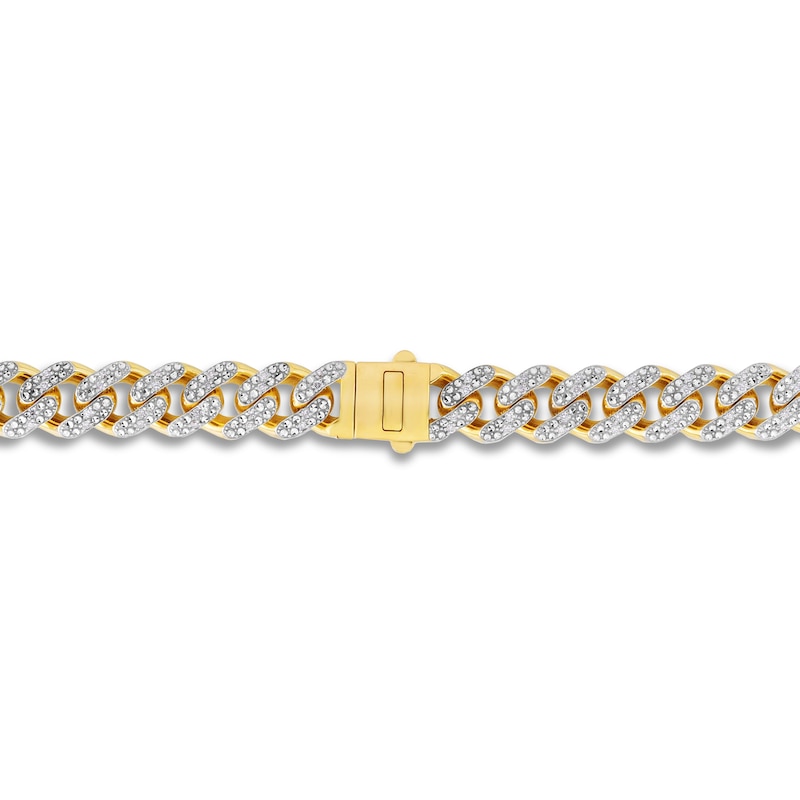 Main Image 3 of Diamond Curb Necklace 3 1/5 ct tw Round 10K Yellow Gold