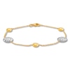 Thumbnail Image 0 of Italia D'Oro Bead Station Bracelet 14K Two-Tone Gold 7.5"