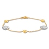Thumbnail Image 1 of Italia D'Oro Bead Station Bracelet 14K Two-Tone Gold 7.5"