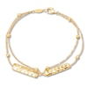 Thumbnail Image 2 of Italia D'Oro Bar & Bead Double Row Bracelet 14K Yellow Gold 7.25"