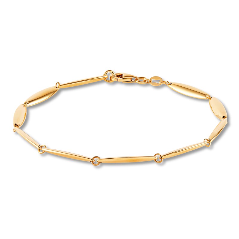 Main Image 1 of Italia D'Oro Elongated Link Bracelet 14K Yellow Gold 7.5"