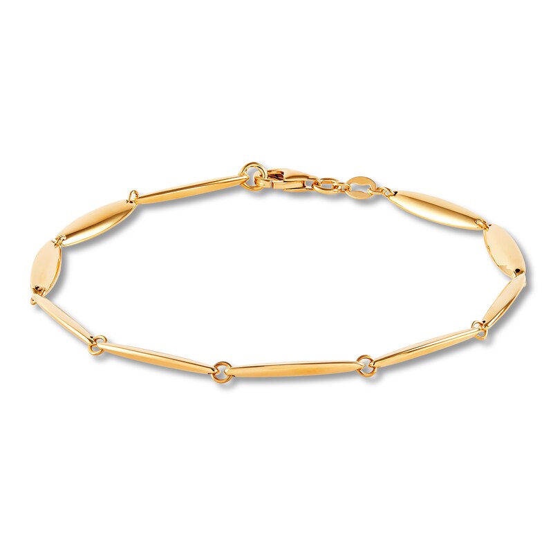 Italia D'Oro Elongated Link Bracelet 14K Yellow Gold 7.5"