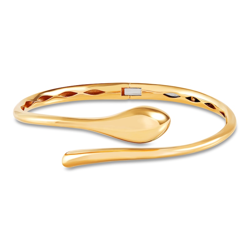 Main Image 1 of Italia D'Oro Snake Bangle Cuff Bracelet 14K Yellow Gold