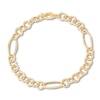 Thumbnail Image 2 of Italia D'Oro Round & Oval Link Bracelet 14K Yellow Gold 7.5"