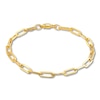 Thumbnail Image 1 of Italia D'Oro Hollow Paper Clip Chain Bracelet 14K Yellow Gold 7.5"