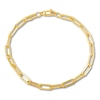 Thumbnail Image 2 of Italia D'Oro Hollow Paper Clip Chain Bracelet 14K Yellow Gold 7.5"
