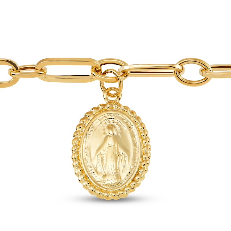 Main Image 2 of Italia D'Oro Virgin Mary Chain Bracelet 14K Yellow Gold 7.5"