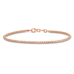 Diamond Cut Beaded Bracelet 14K Rose Gold 7"