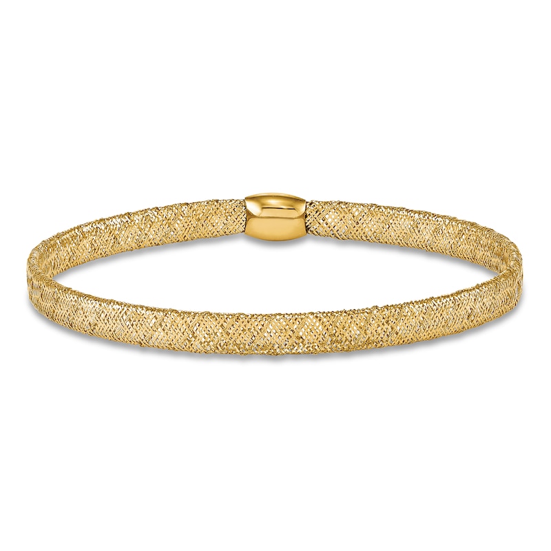 Main Image 1 of Fancy Stretch Bangle Bracelet 14K Yellow Gold