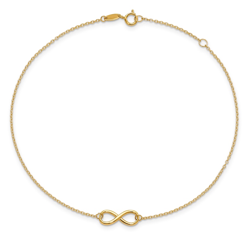 Main Image 1 of Polished Infinity Anklet 14K Yellow Gold 9"