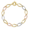 Thumbnail Image 1 of Link Bracelet 10K Tri-color Gold 7.25"