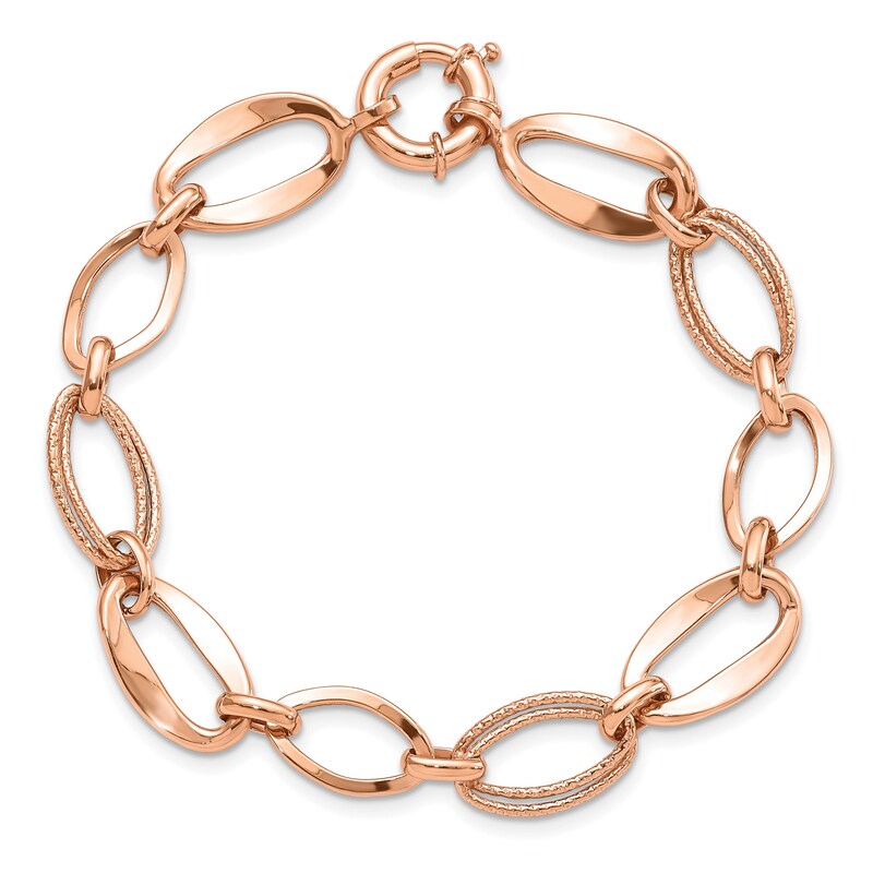 Main Image 1 of Link Bracelet 10K Rose Gold 7.5"