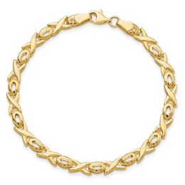 XOXO Bracelet 14K Yellow Gold 7"