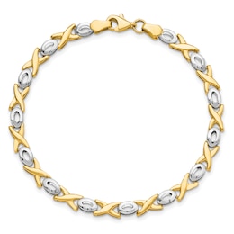 XOXO Bracelet 14K Two-Tone Gold 7.25"
