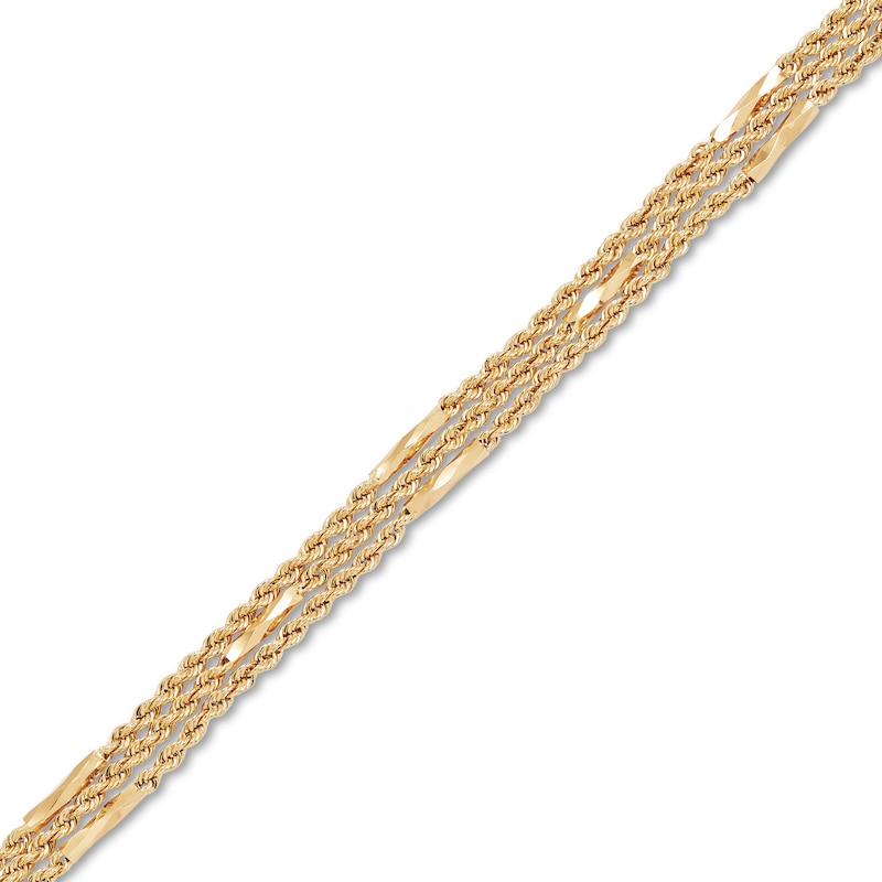 Main Image 1 of Triple Rope Bracelet 10K Yellow Gold 7.5"