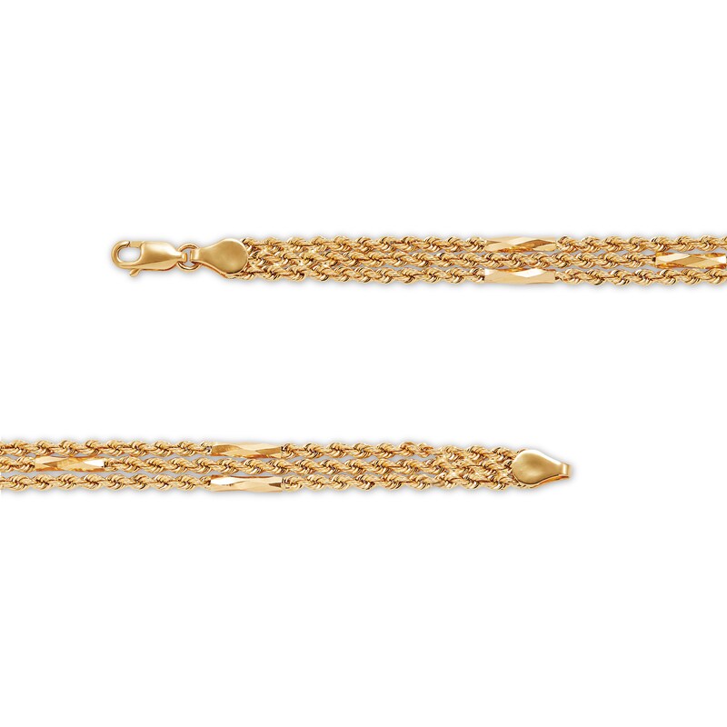 Main Image 2 of Triple Rope Bracelet 10K Yellow Gold 7.5"