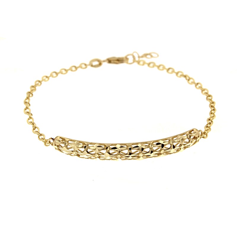 Main Image 1 of Polished Cut-Out Bracelet 14K Yellow Gold 7.25"