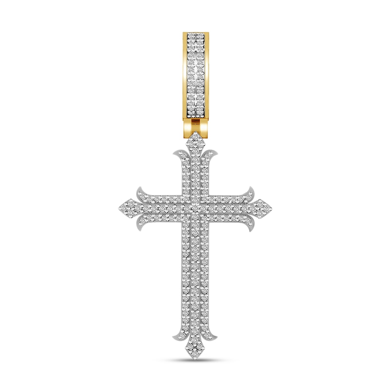 Main Image 1 of Men's Diamond Charm 1/2 ct tw Round 10K Yellow Gold/Rhodium
