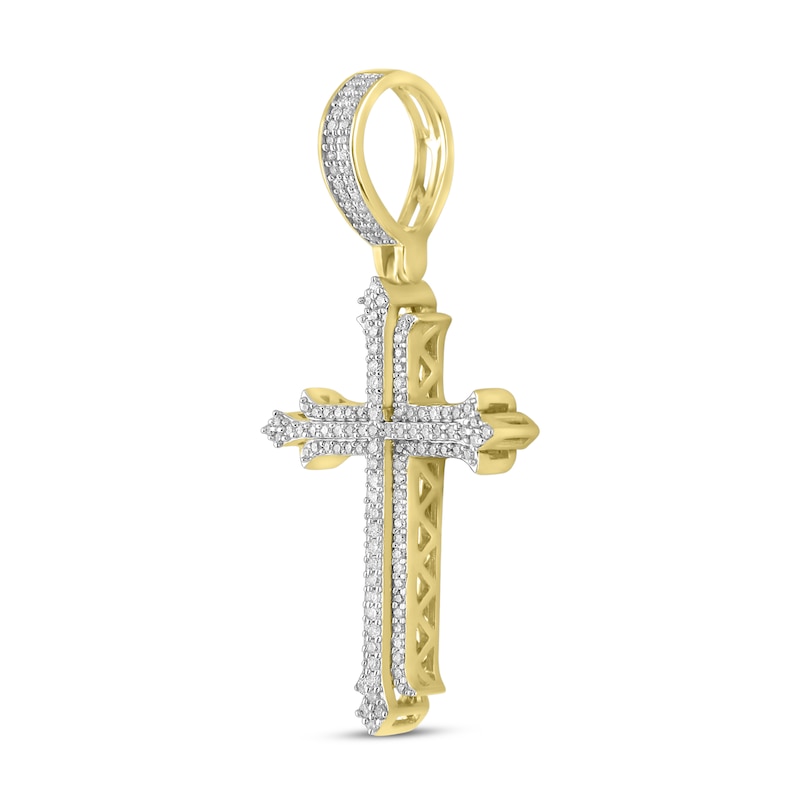 Main Image 2 of Men's Diamond Charm 1/2 ct tw Round 10K Yellow Gold/Rhodium