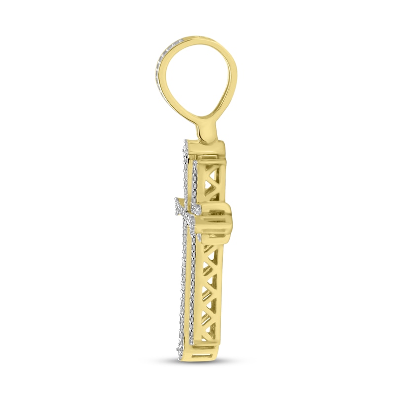 Main Image 3 of Men's Diamond Charm 1/2 ct tw Round 10K Yellow Gold/Rhodium