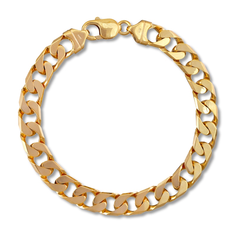 Square Curb Bracelet 14K Yellow Gold 8.75" 10MM