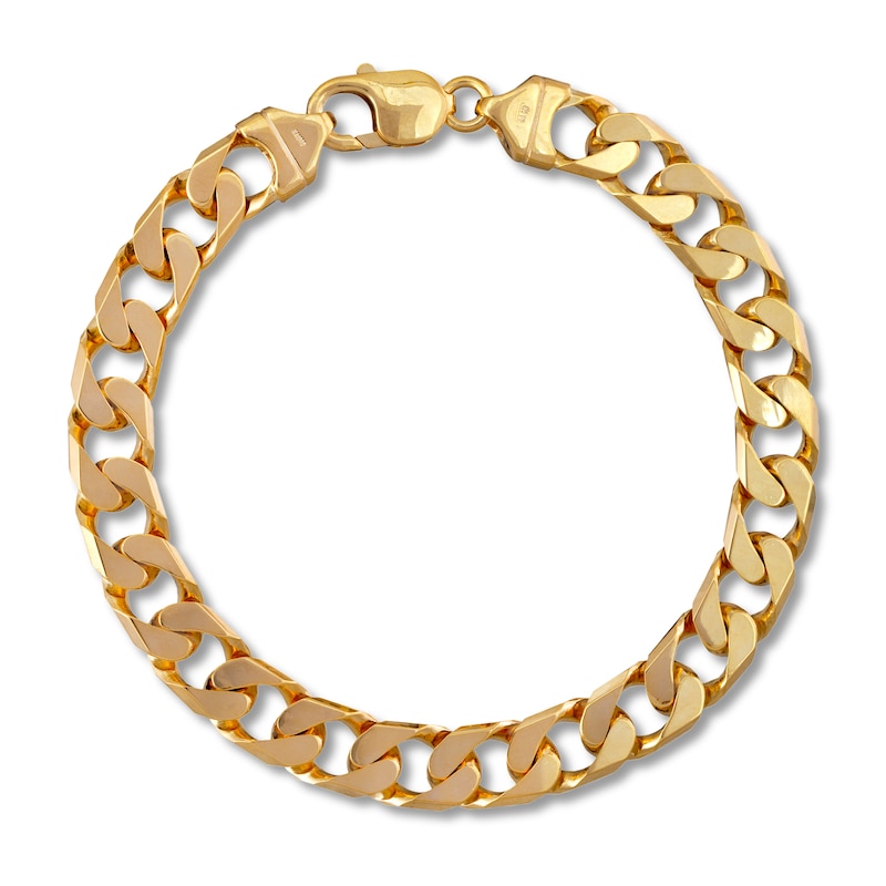 Main Image 1 of Square Curb Bracelet 14K Yellow Gold 8.75" 10MM